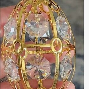 Last one Elegant imperial Gold and Crystal Faberge egg ornament